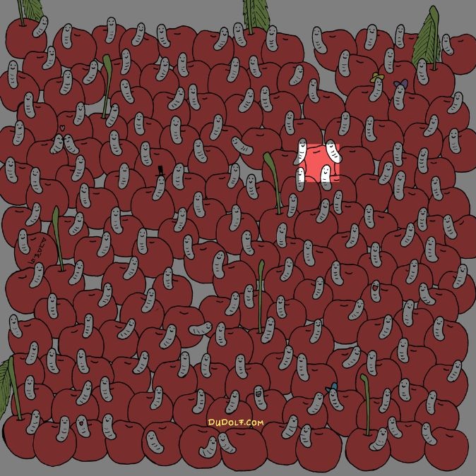 Γρίφος για αετομάτηδες: βρείτε το κεράσι χωρίς το σκουλήκι σε 30 δευτερόλεπτα